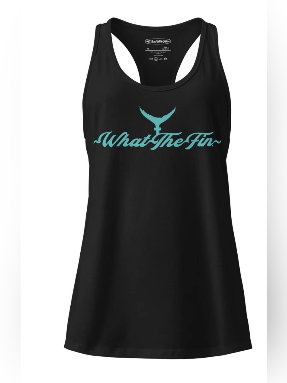 What The Fin Mariner Logo Fitted Racerback Tank Top Black Large NWT